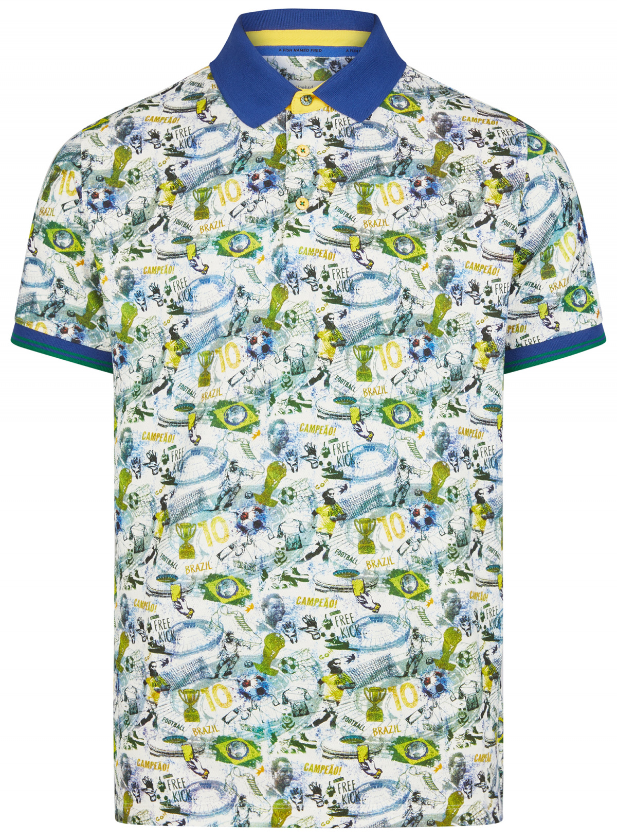 【Sonderangebot】 A Fish Named Fred - Fit Brazil mehrfarbig - Modern Football Poloshirt 
