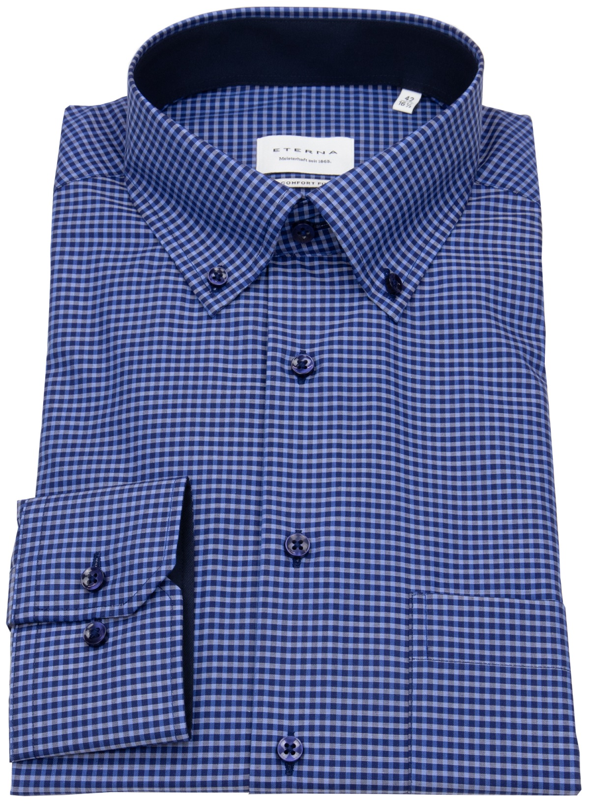 Eterna Hemd - Comfort Fit - Button Down - blau / dunkelblau