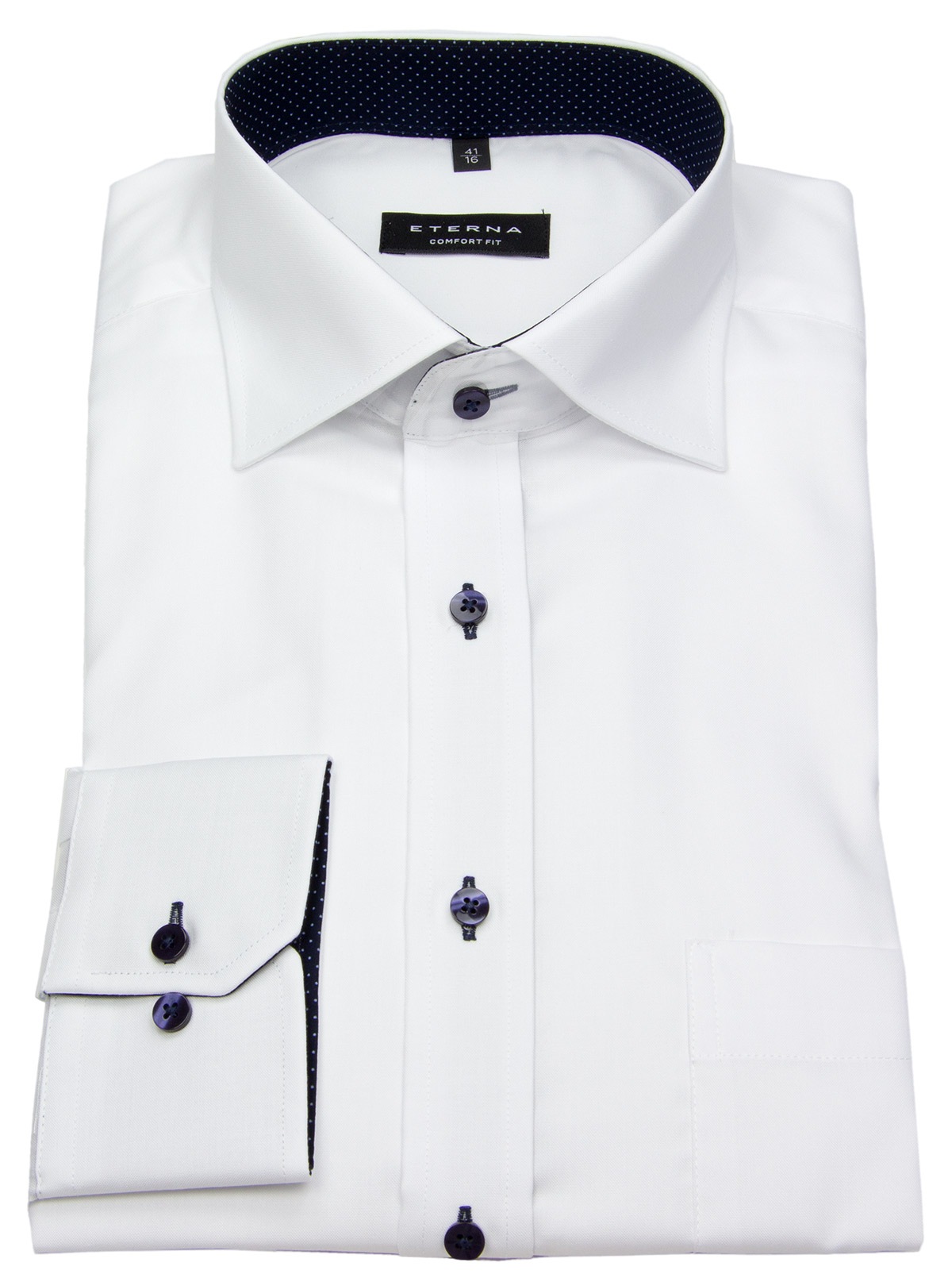 Eterna - Kontrastknöpfe - weiß - Comfort - Fit Hemd Oxford