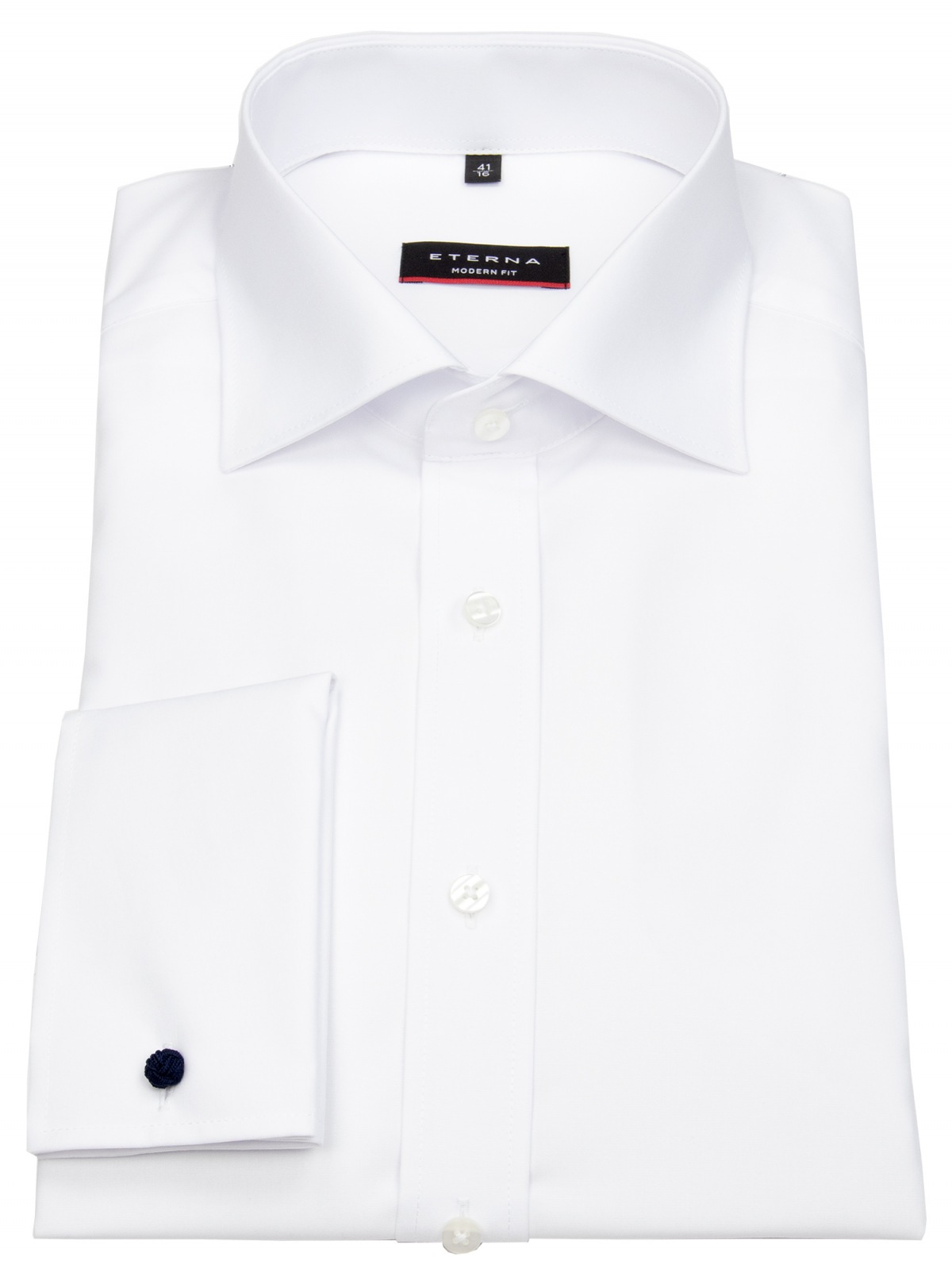 Eterna Hemd - Modern Fit - Haikragen - Cover Shirt - Umschlagmanschette -  weiß