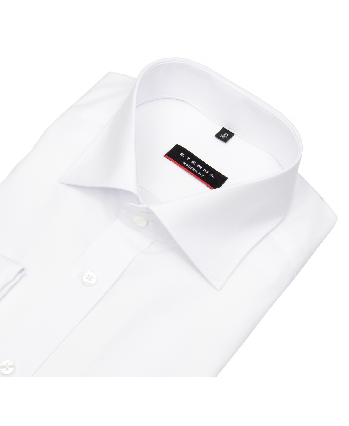 Eterna Hemd - Modern Fit - Haikragen - Cover Shirt - Umschlagmanschette -  weiß