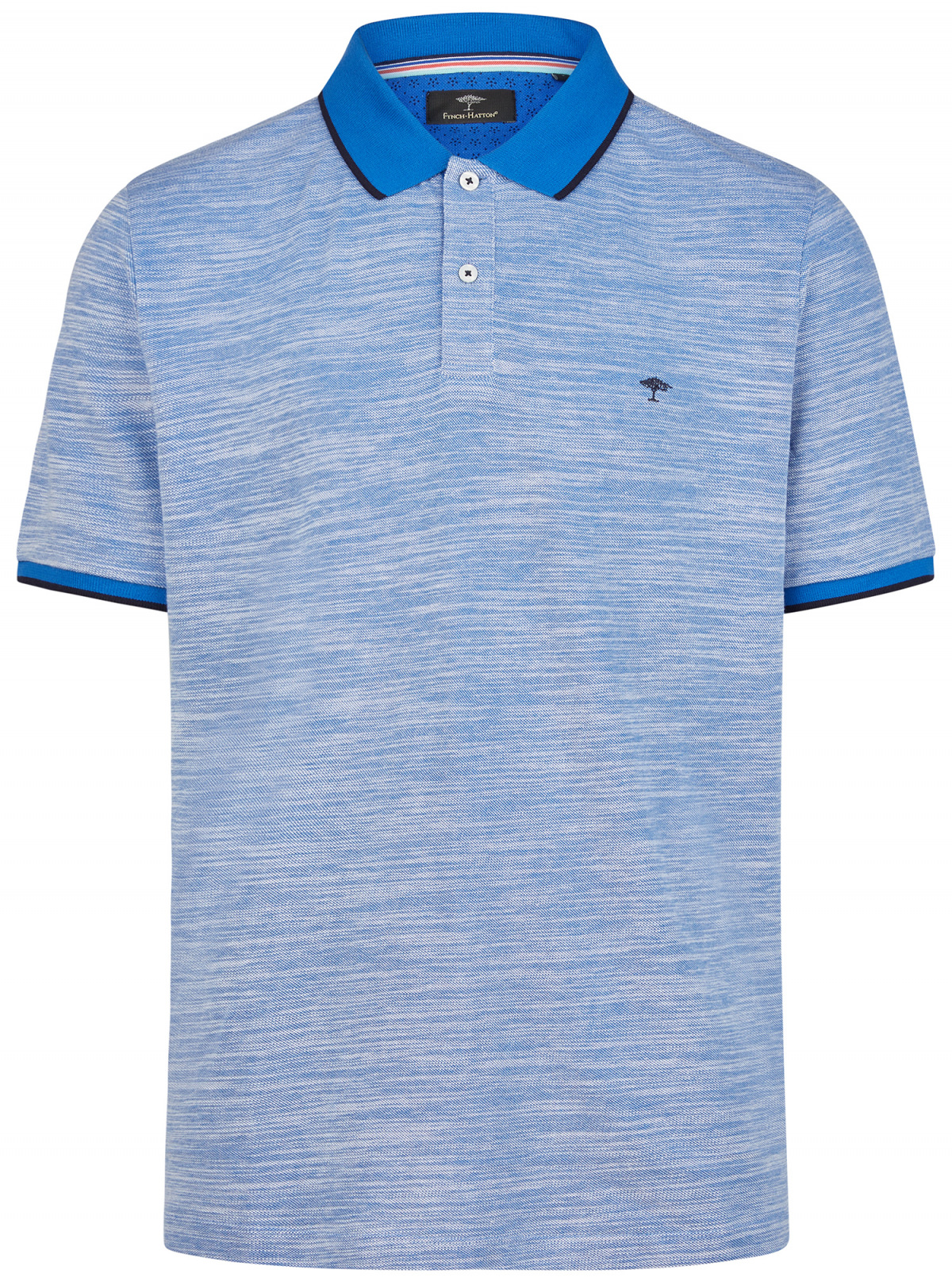 Fynch-Hatton Poloshirt - Casual Fit Piqué Kontrastkragen - - - hellblau