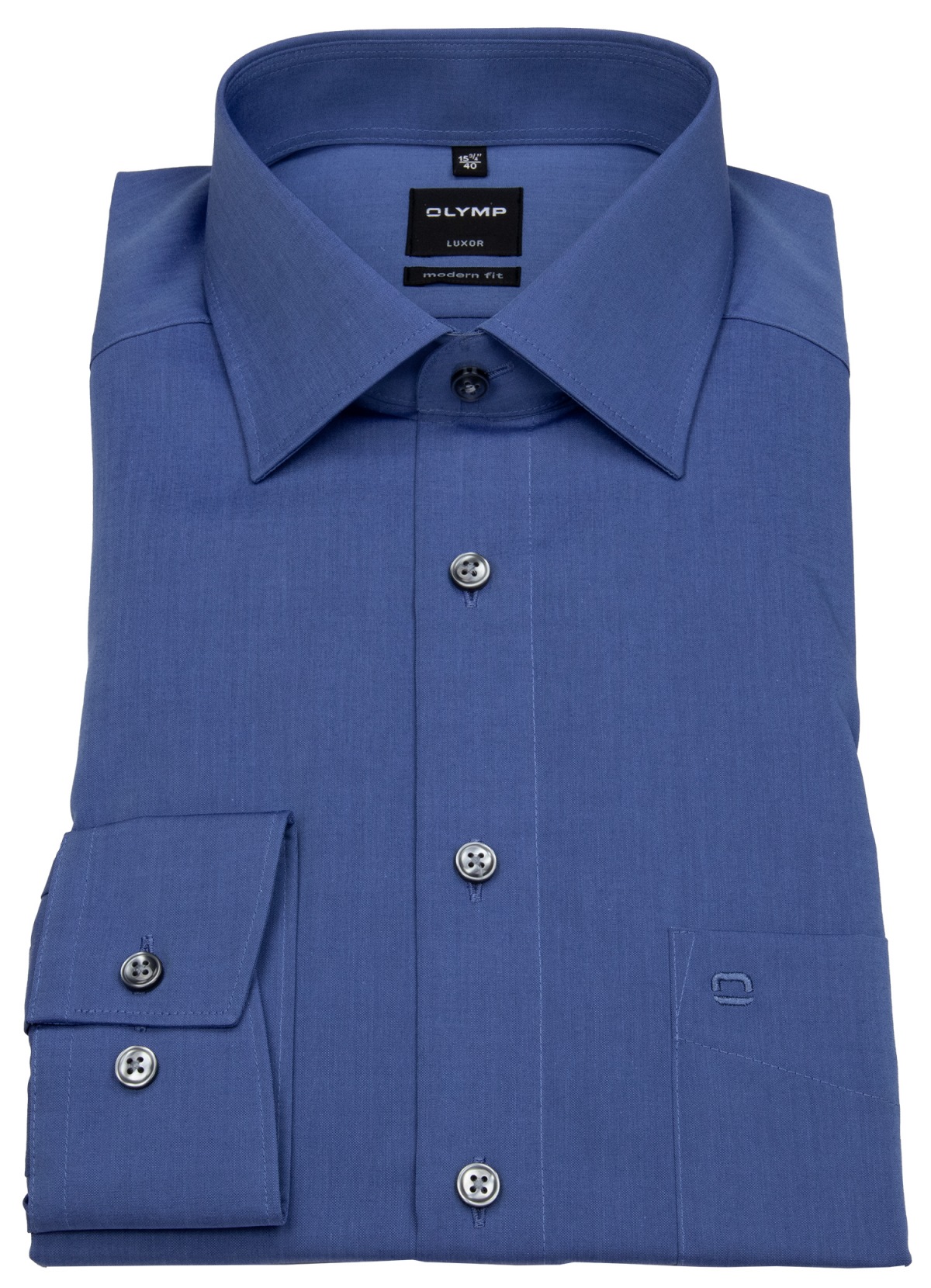 OLYMP Hemd - Luxor Modern Fit - Chambray - graublau | Klassische Hemden