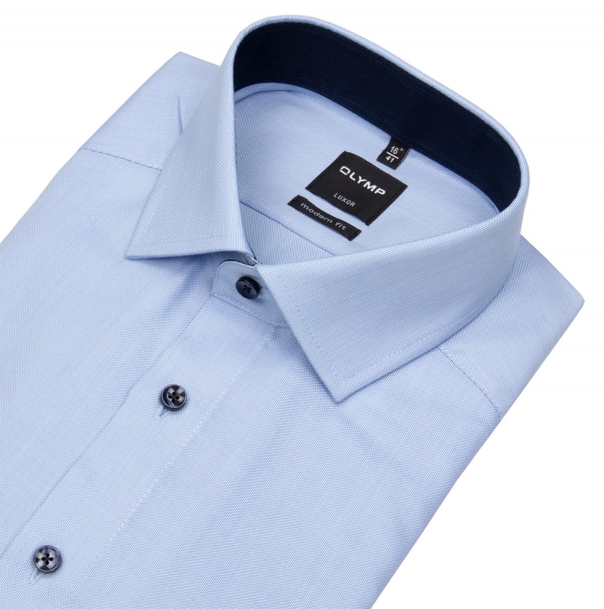 Luxor - hellblau - weiß Faux Fit Uni - OLYMP Hemd Modern /