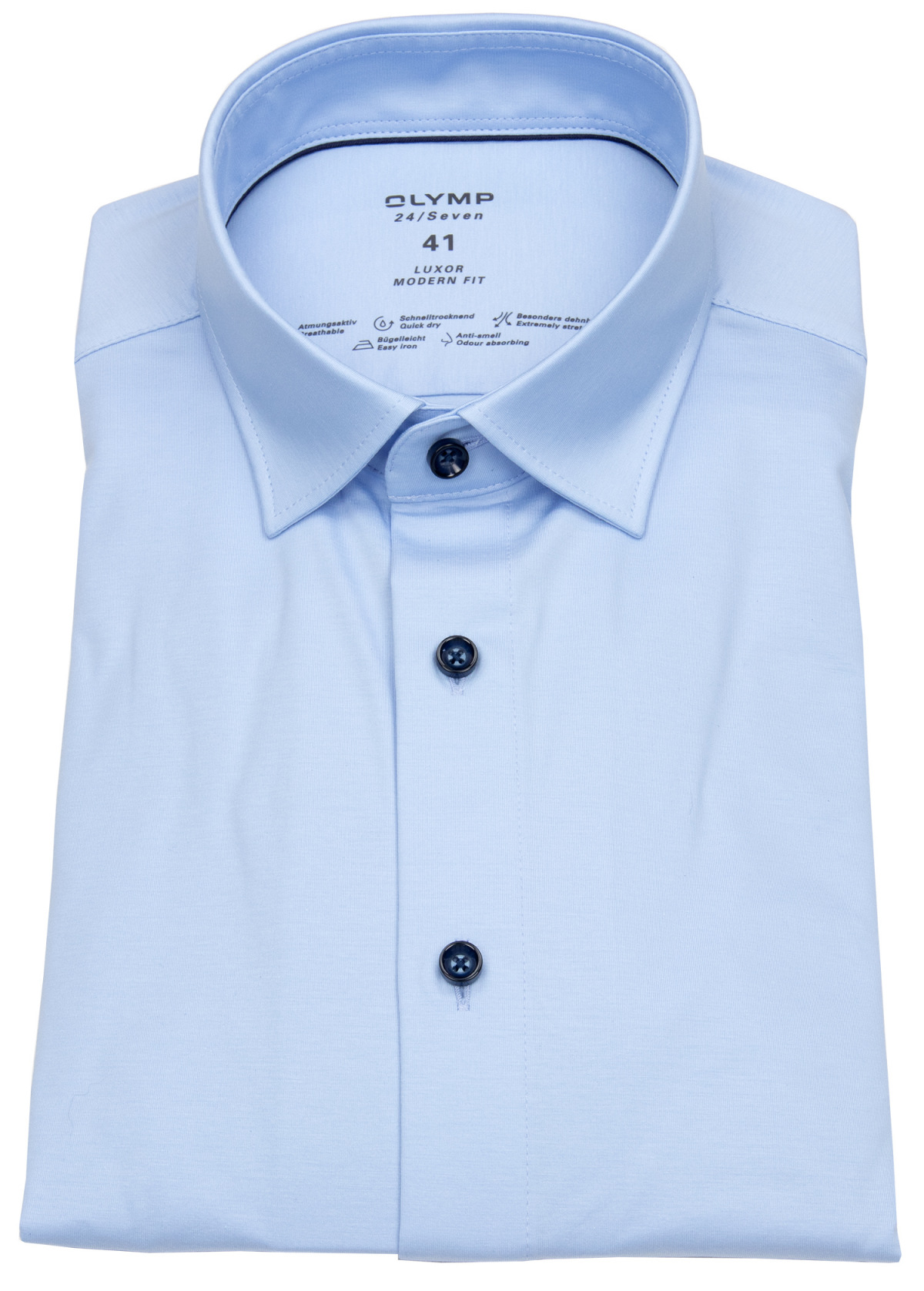 OLYMP Hemd - Modern Fit - 24 / Seven - All Time Shirt - hellblau | Klassische Hemden