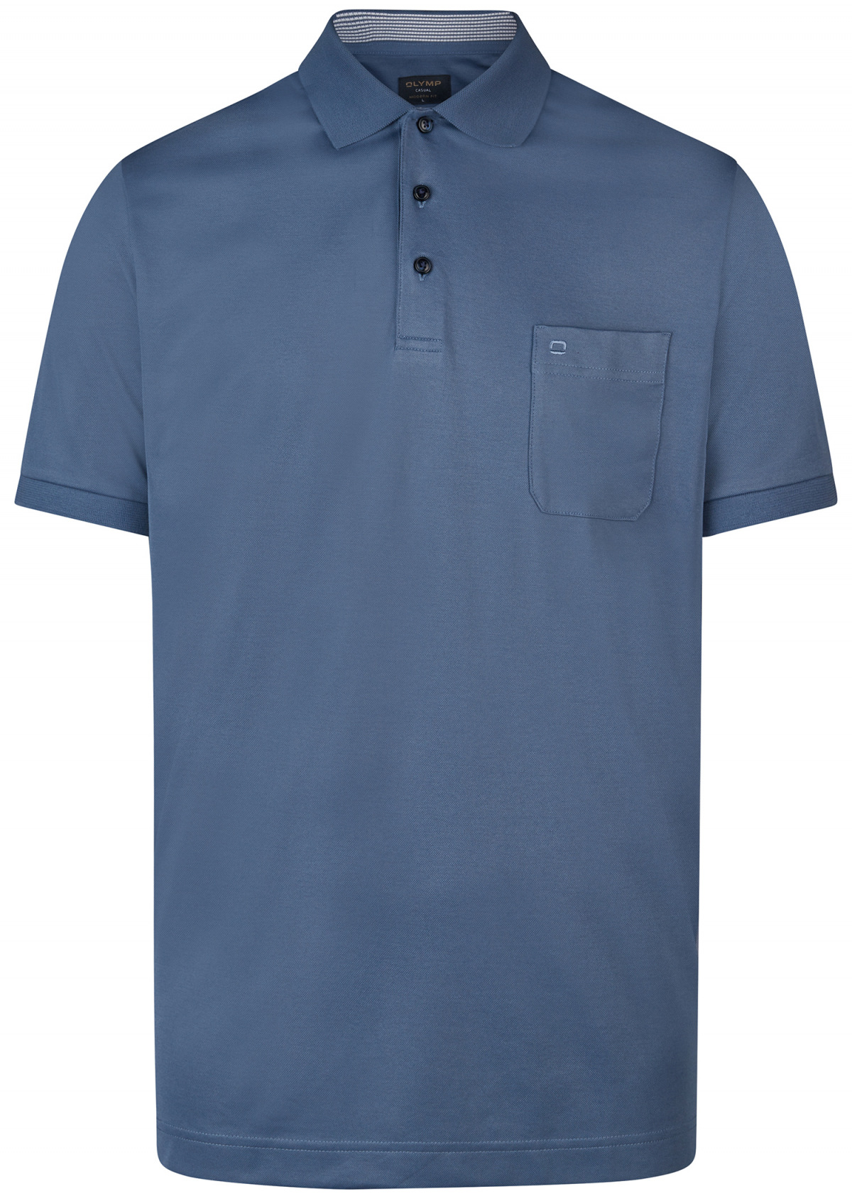 OLYMP Poloshirt - Casual Fit - Active Dry - graublau