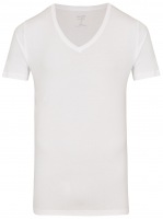 OLYMP Level Five Body Fit - T-Shirt - tiefer V-Ausschnitt - weiß