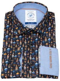 A Fish Named Fred Hemd - Modern Fit - Print - Spirituosen - dunkelblau