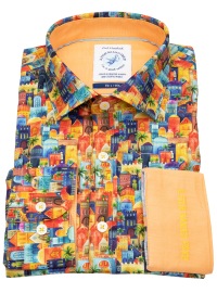 A Fish Named Fred Hemd - Modern Fit - Print - Stadt - mehrfarbig