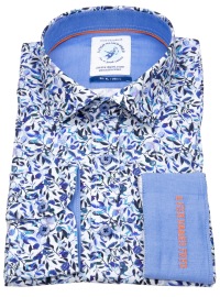 A Fish Named Fred Hemd - Modern Fit - Print - Zitrus - blau