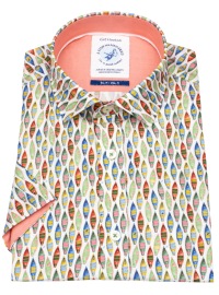 A Fish Named Fred Kurzarmhemd - Modern Fit - Boote - mehrfarbig