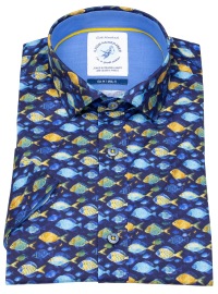A Fish Named Fred Kurzarmhemd - Modern Fit - Fische - blau