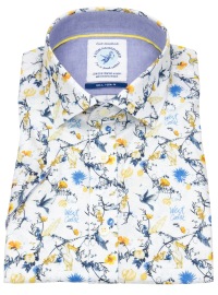 A Fish Named Fred Kurzarmhemd - Modern Fit - Print - blau / gelb / weiß - ohne OVP