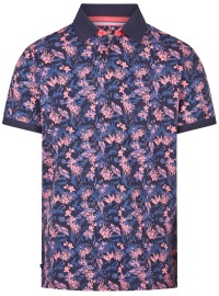 A Fish Named Fred Poloshirt - Modern Fit - Floral - dunkelblau