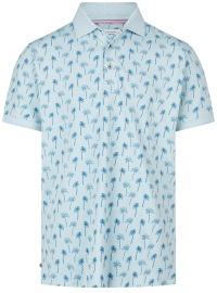 A Fish Named Fred Poloshirt - Modern Fit - Palmen - Light Blue