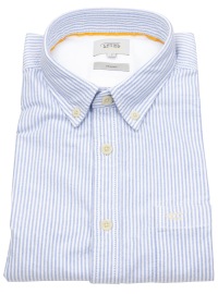 Camel Active Hemd - Regular Fit - Button Down - Oxford - Streifen - hellblau / weiß