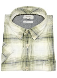 Camel Active Kurzarmhemd - Regular Fit - Button Down - kariert - grün