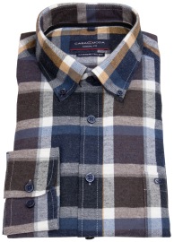 Casa Moda Hemd - Casual Fit - Button Down Kragen - Flanell - kariert - mehrfarbig