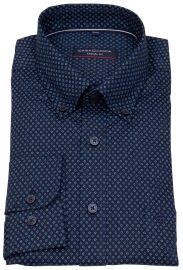 Casa Moda Hemd - Casual Fit - Button Down - Print - blau