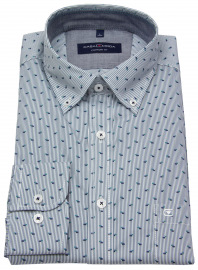Casa Moda Shirt - Comfort Fit - Button Down - Striped - Blue - w/o OP