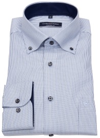 Casa Moda Shirt - Comfort Fit - Button Down Collar - Fine Striped - Dark Blue / Light Blue