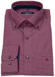 Casa Moda Hemd - Comfort Fit - Button Down Kragen - kariert - rot / dunkelblau - ohne OVP
