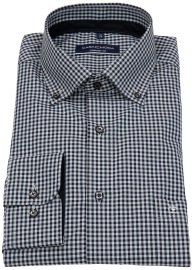 Casa Moda Shirt - Comfort Fit - Button Down Collar - Checked - Black / White