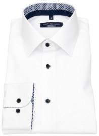 Casa Moda Hemd - Comfort Fit - Kentkragen - Kontrastknöpfe - weiß - ohne OVP