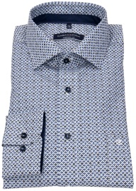 Casa Moda Shirt - Comfort Fit - Kent Collar - Print - Dark Blue / White