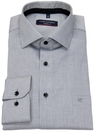 Casa Moda Shirt - Modern Fit - Kent Collar - Patch - Contrast Buttons - Light Grey