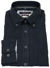 Casa Moda Leinenhemd - Casual Fit - Button Down Kragen - schwarz
