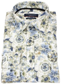 Casa Moda Leinenhemd - Casual Fit - Kentkragen - Print - mehrfarbig