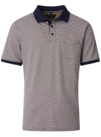 Casa Moda Poloshirt - Regular Fit - Kontrastkragen - blau / beige