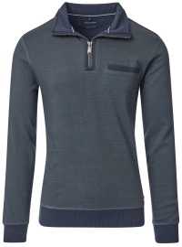 Casa Moda Sweatshirt Pullover - Troyerkragen - Struktur - grün