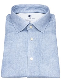 DESOTO Hemd - Slim Fit - Jersey - Kentkragen - hellblau