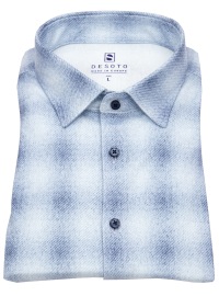 DESOTO Hemd - Slim Fit - Jersey - Kentkragen - hellblau / blau