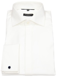 Eterna Gala Shirt - Comfort Fit - Kent Collar - Double Cuff - Light Beige - w/o OP