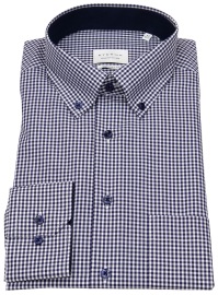 Eterna Hemd - Comfort Fit - Button Down - dunkelblau / weiß