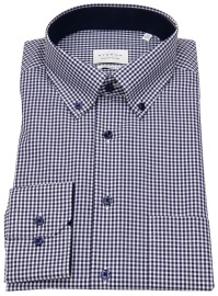 Eterna Hemd - Comfort Fit - Button Down - dunkelblau / weiß