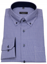 Eterna Hemd - Comfort Fit - Button Down - Twill - kariert - dunkelblau / weiß