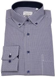 Eterna Hemd - Modern Fit - Button Down - dunkelblau / weiß