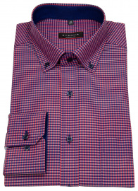 Eterna Hemd - Modern Fit - Button Down - rot / dunkelblau