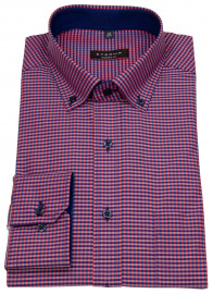 Eterna Hemd - Modern Fit - Button Down - rot / dunkelblau