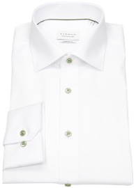Eterna Hemd - Modern Fit - Cover Shirt - extra blickdicht - Kontrastknöpfe - weiß