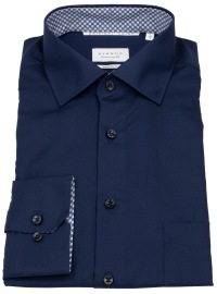 Eterna Hemd - Modern Fit - Kentkragen - dunkelblau - extra langer 68cm Arm
