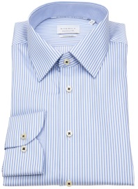 Eterna Hemd - Modern Fit - Kentkragen - Natural Stretch - Streifen - hellblau / weiß