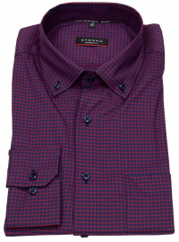 Eterna Hemd - Modern Fit - Performance Shirt - Button Down - rot / dunkelblau