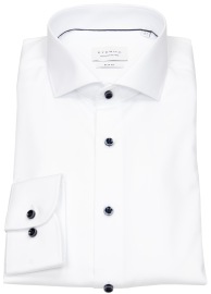 Eterna Shirt - Slim Fit - Cover Shirt - Extra Opaque - Contrast Buttons - White