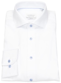 Eterna Hemd - Slim Fit - Cover Shirt - extra blickdicht - Kontrastknöpfe - weiß