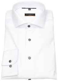 Eterna Hemd - Slim Fit - Cover Shirt - Kontrastknöpfe - weiß